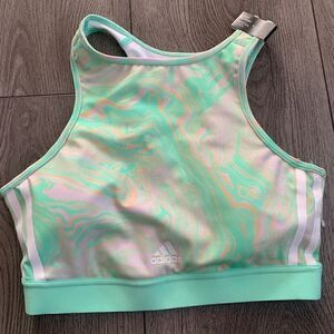 Adidas Women's HYPERGLAM AEROREADY Training Light-Support Marble-Print Workout